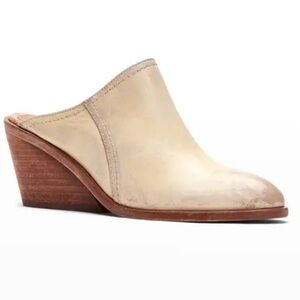 Frye Serena leather mule western inspired block heel